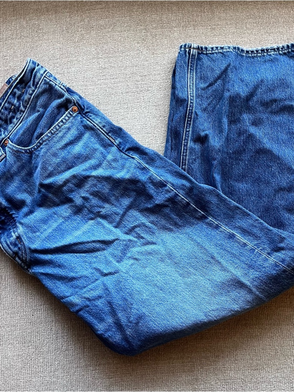 Madewell Darted Barrel Jean in Deep Blue Denim